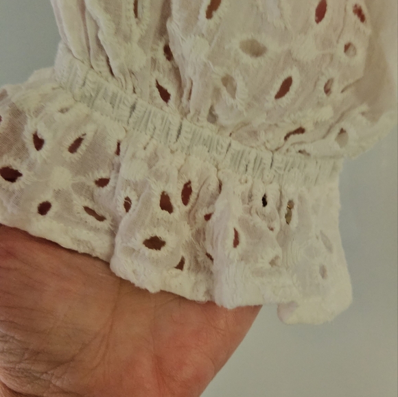 Eyelet Square Neck Crop Top.  Flat Friendly! - Picture 6 of 6